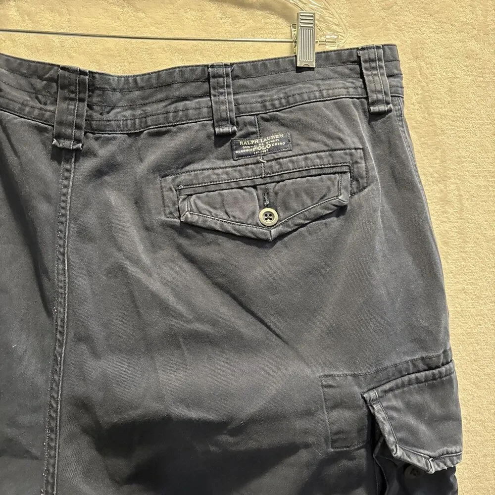Polo Ralph Lauren Cargo Shorts Men's Size 46B Navy 46 Big Classic Chino Cotton